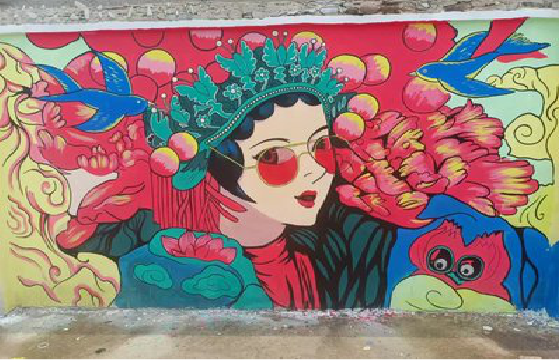 西平墙体彩绘-网红墙