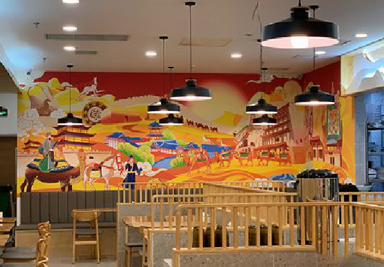 西平商业空间彩绘介绍。