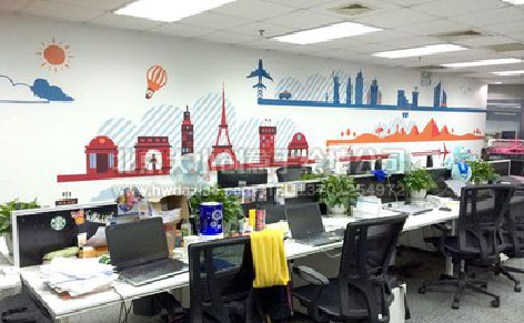 西平教你设计办公室墙绘的方法。