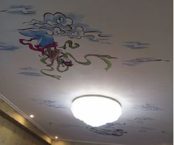 西平如何快速绘制天花板上的手绘墙？