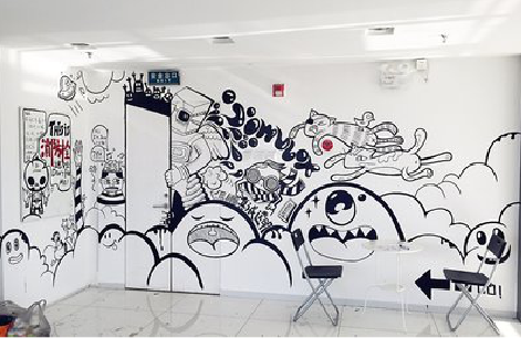 西平手绘墙并非传统涂鸦。